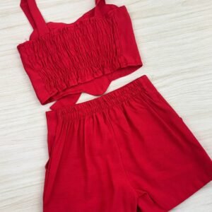 CONJUNTO SHORT/SAIA LINHO CORAÇÃO LAÇO - Image 2